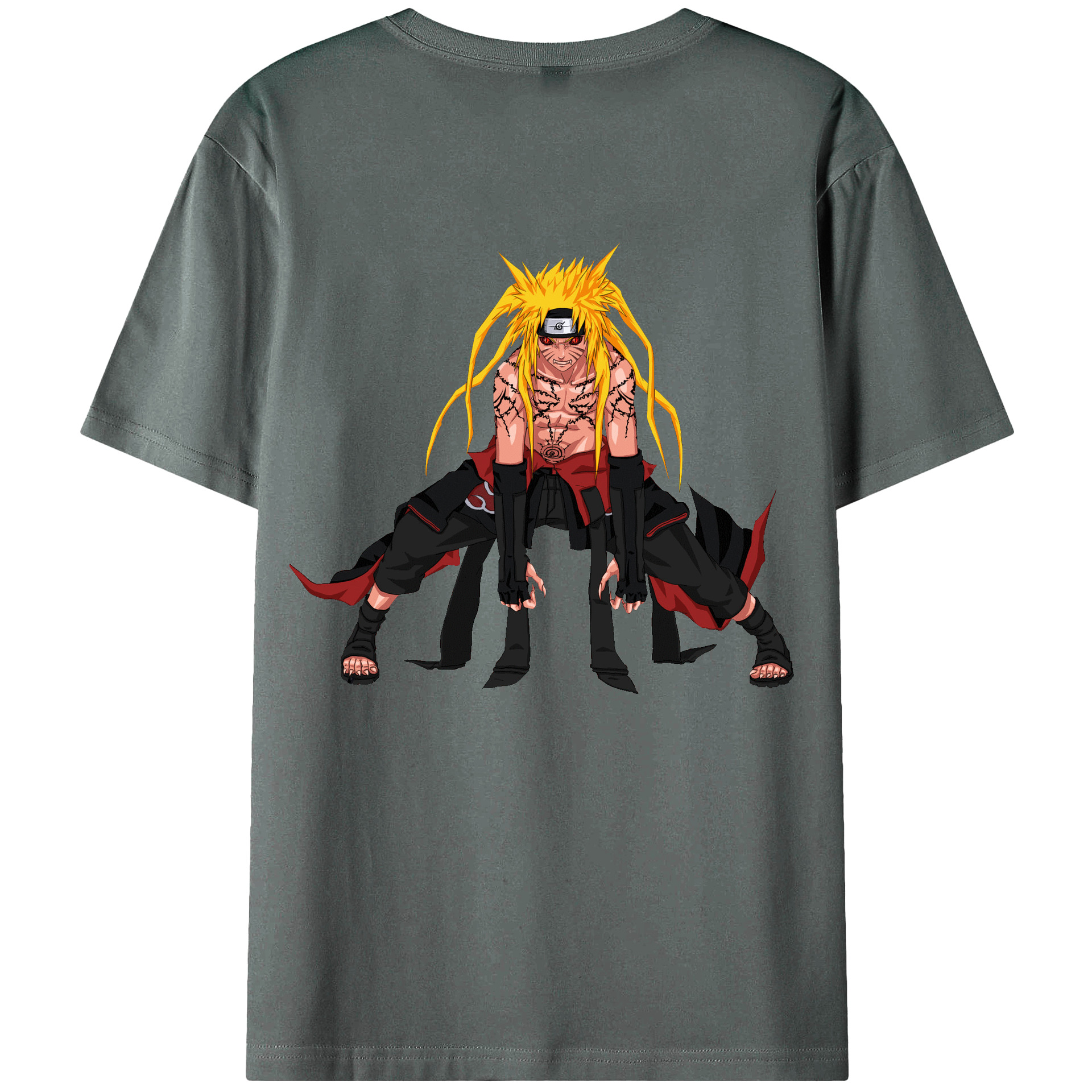 （画像用） NARUTO -ナルト- うずまき ナルト Uzumaki Naruto 綿100％ メンズ半袖Tシャツ（バックプリント） 通気性